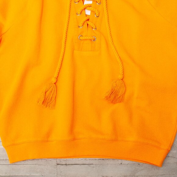 NWT J. Crew University Terry Short-sleeve Lace-up Shirt in Apricot size M - Picture 4 of 8